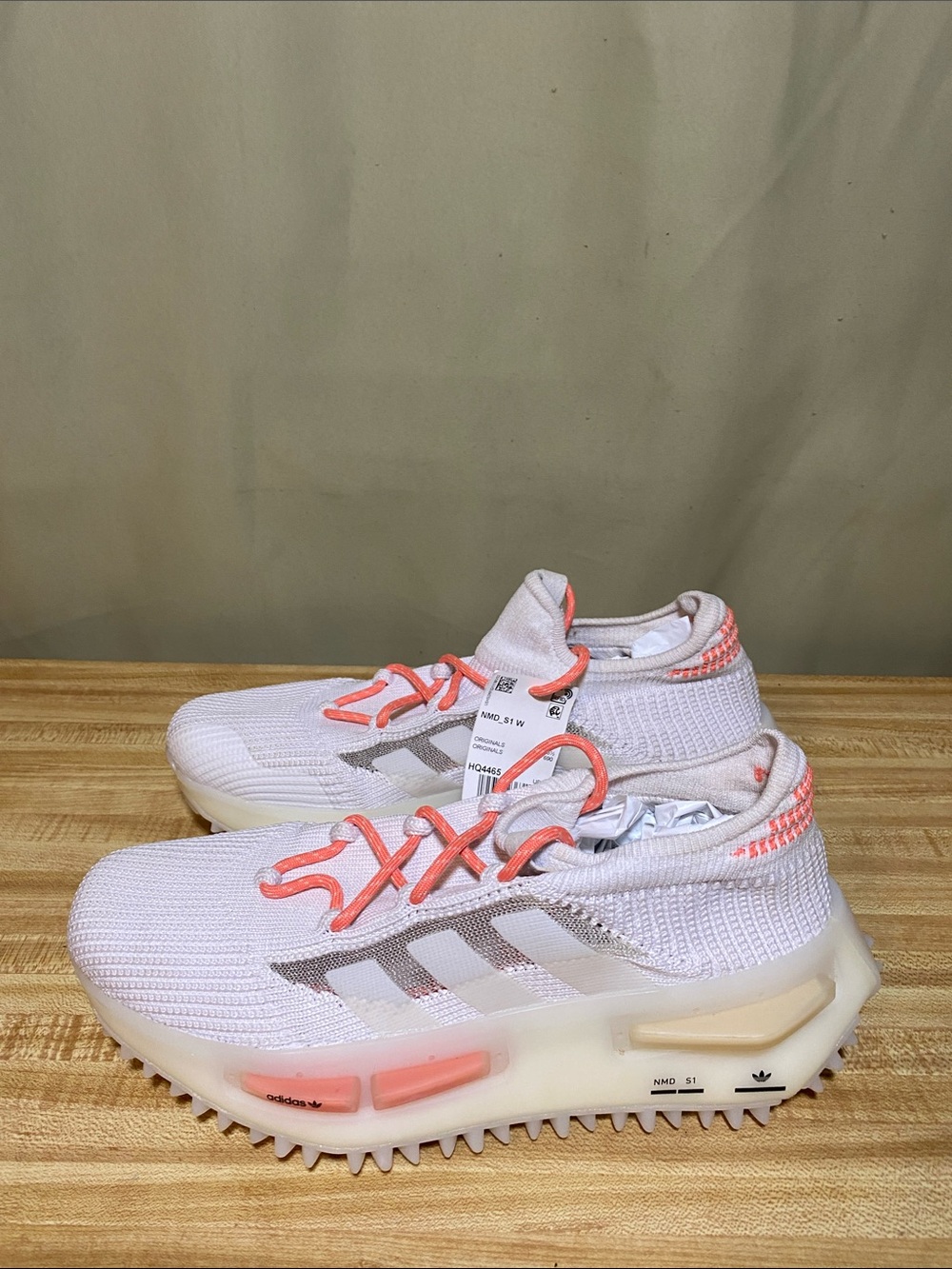Adidas Originals NMD S1 W HQ4465 Cloud White/Coral Fusion/Tan Women’s 7 NWT